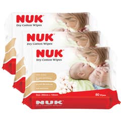 NUK Dry Cotton Wipes (80pcs) Triple Pack